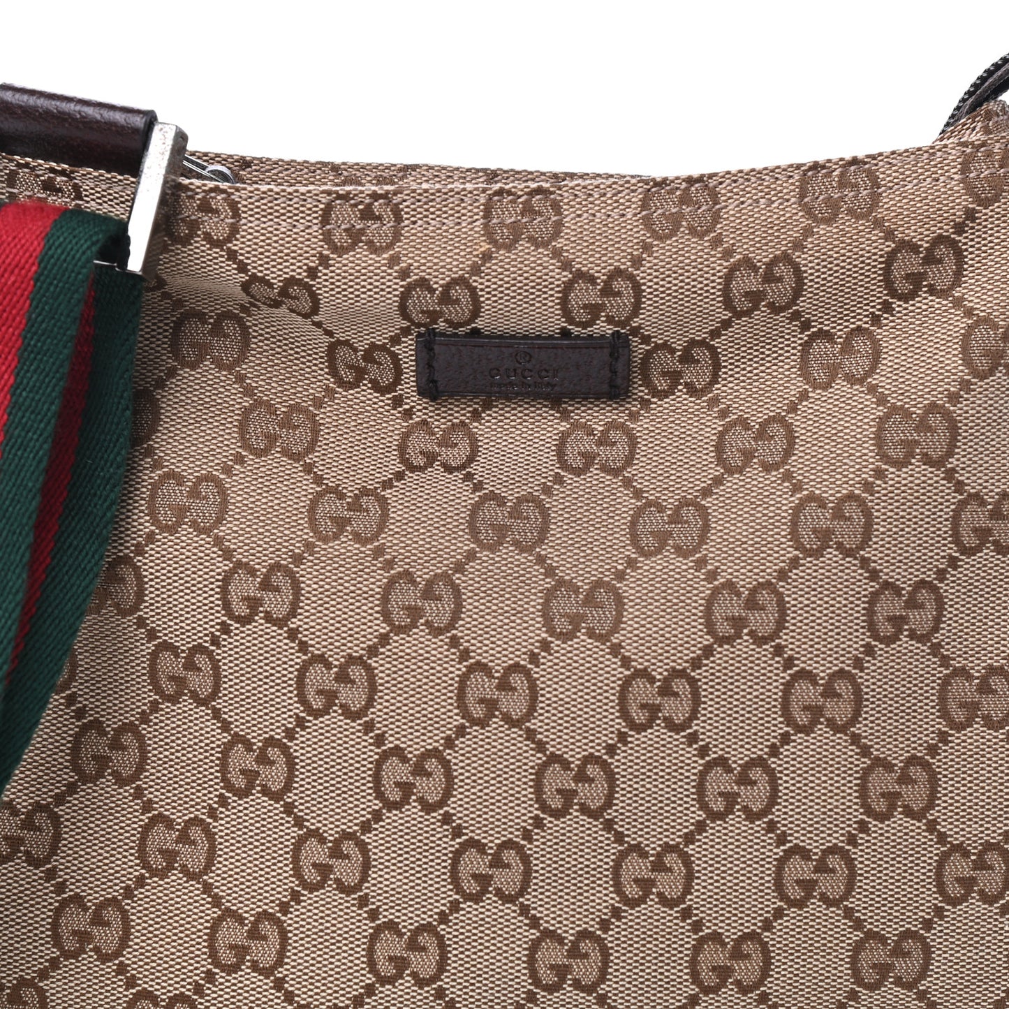Monogram Web Small Flat Messenger Bag Brown