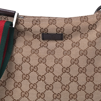 Gucci Monogram Web Small Flat Messenger Bag Brown 7 of 9