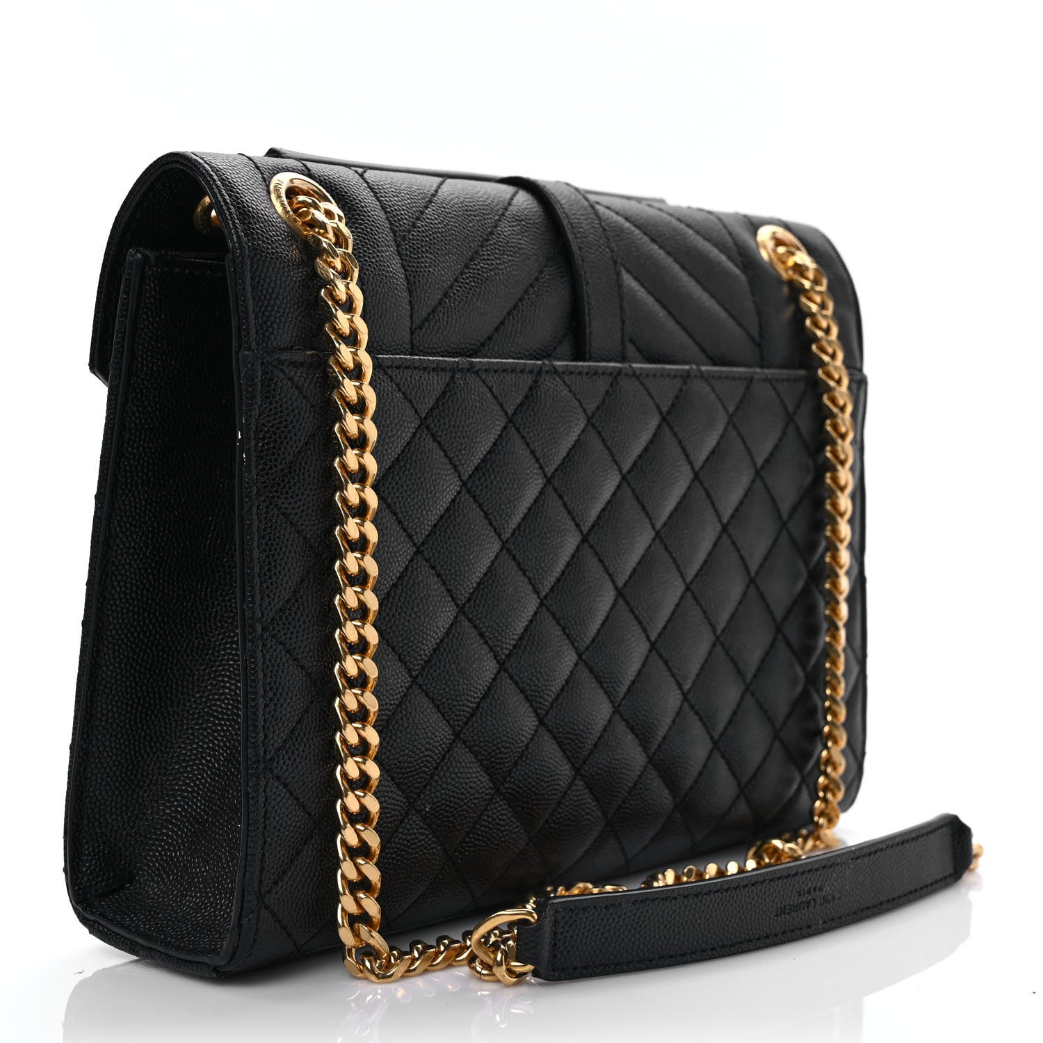 Saint Laurent Grain De Poudre Textured Mixed Matelasse Triquilt Medium Monogram Satchel Black 3 of 8