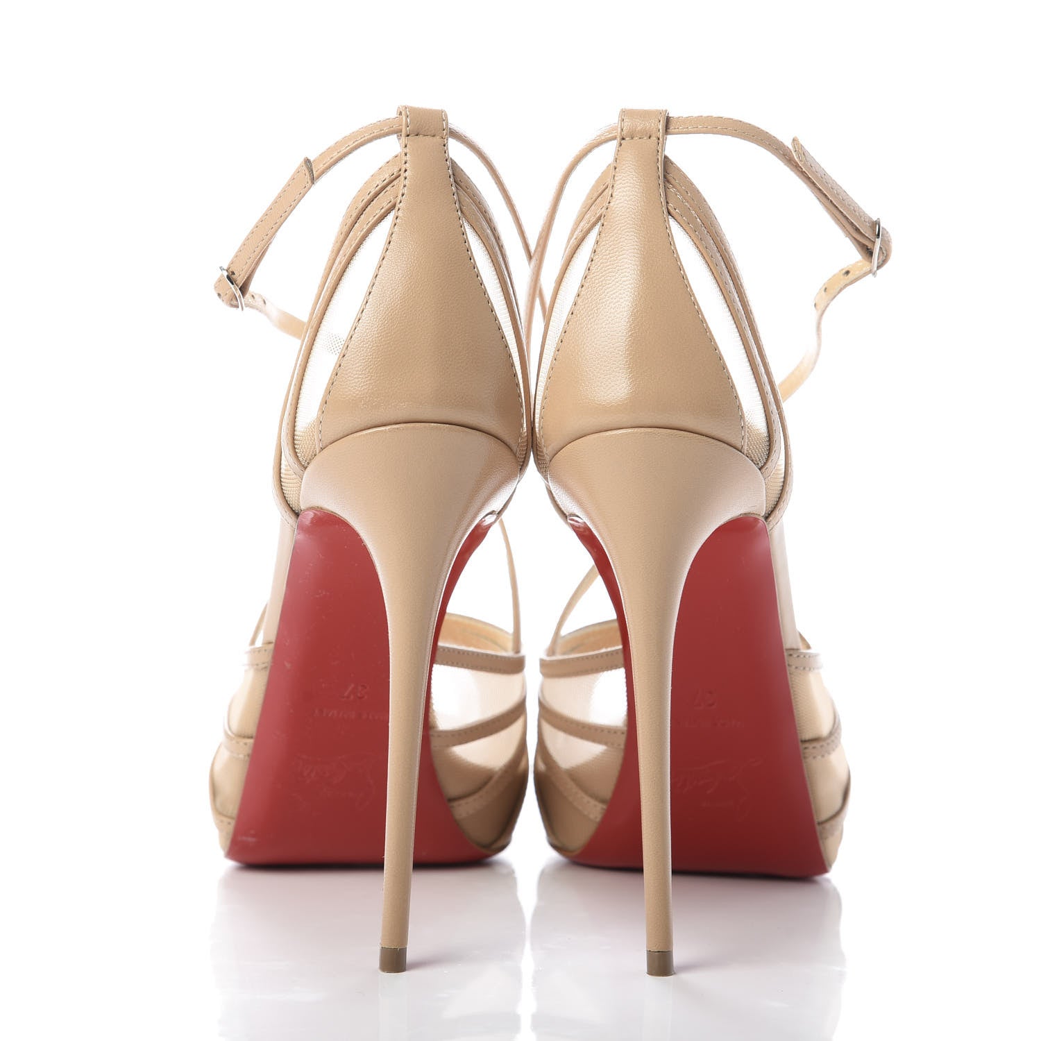 Christian Louboutin Kid Rete Filamenta 120 Platform Sandals 37 Nude 6 of 9