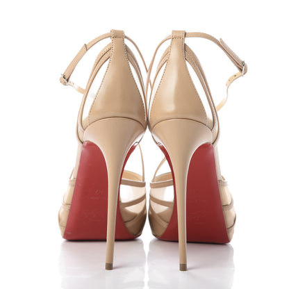 Christian Louboutin Kid Rete Filamenta 120 Platform Sandals 37 Nude 6 of 9