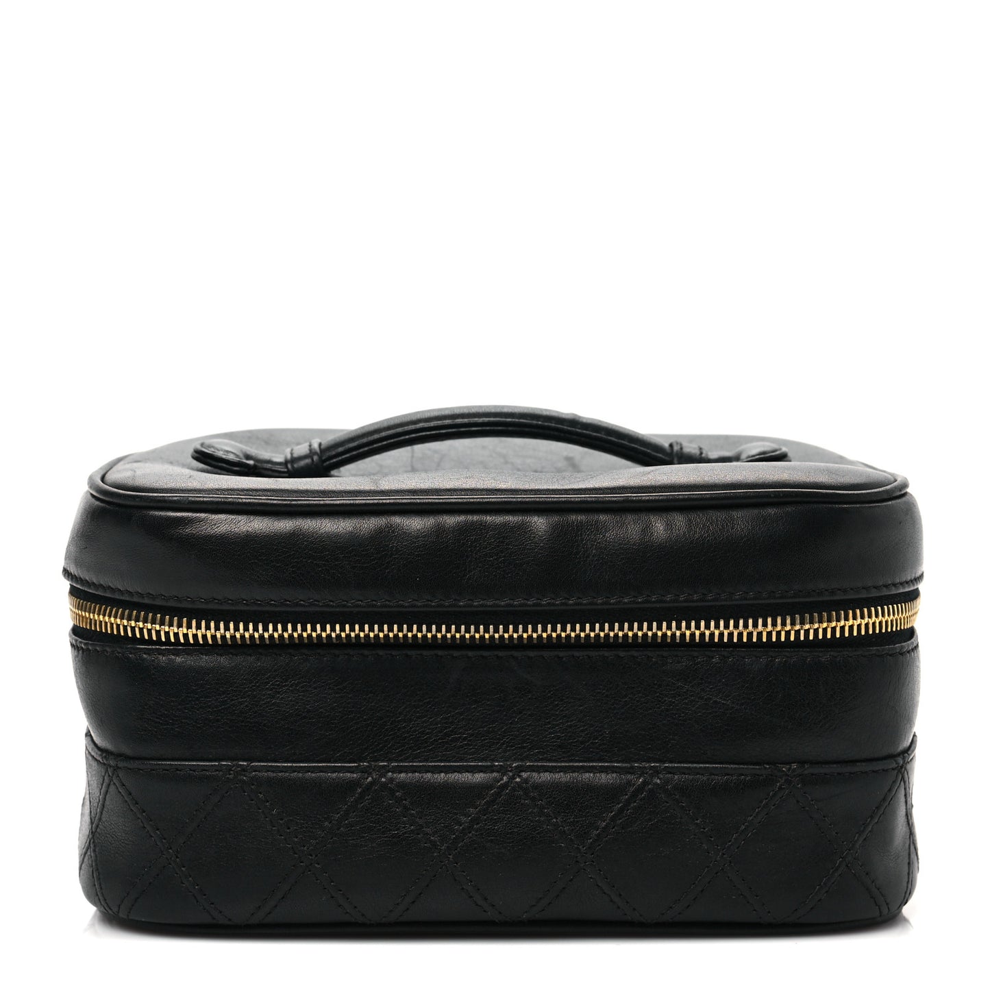 Lambskin Vanity Cosmetic Case Black