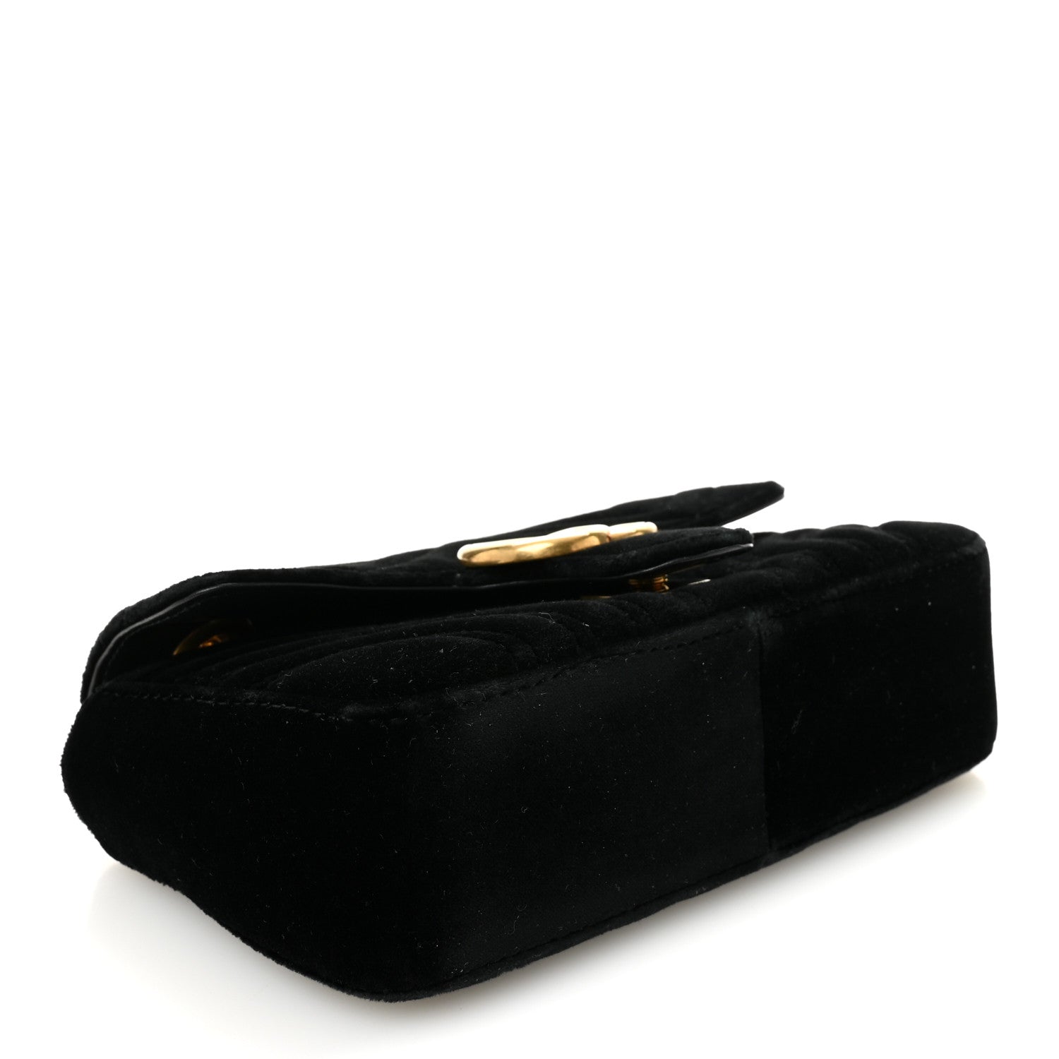 Gucci Velvet Matelasse Mini GG Marmont Shoulder Bag Black 4 of 10
