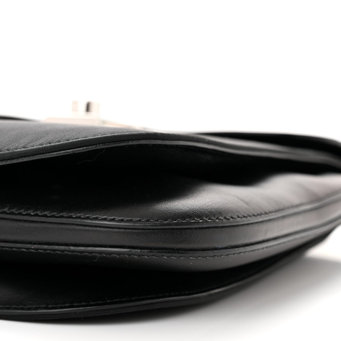 Brushed Calfskin Nylon Small Margit Flap Bag Black