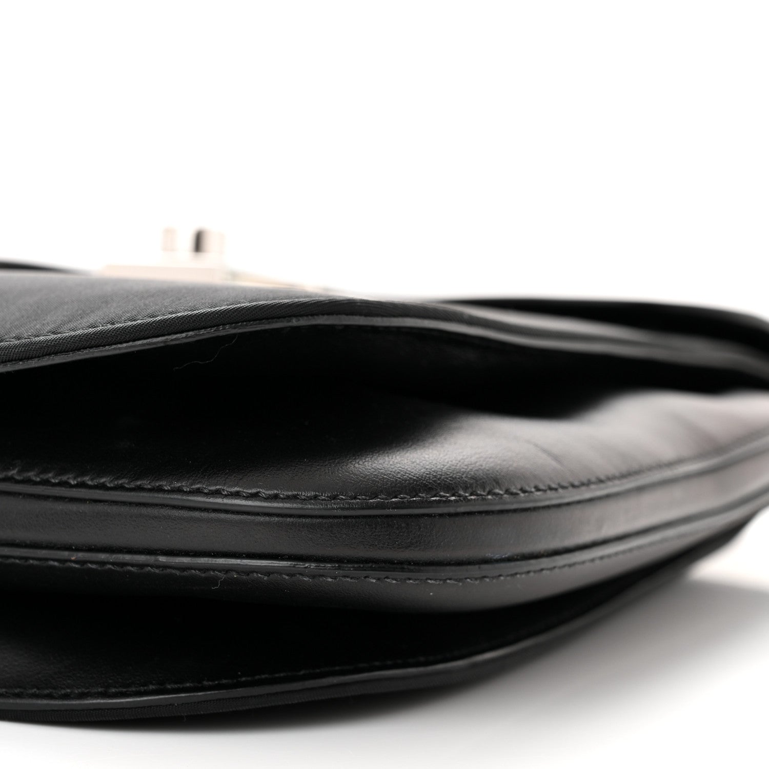 Prada Brushed Calfskin Nylon Small Margit Flap Bag Black 10 of 13