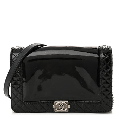 Chanel Patent New Medium Boy Reverso Flap Black 1 of 10