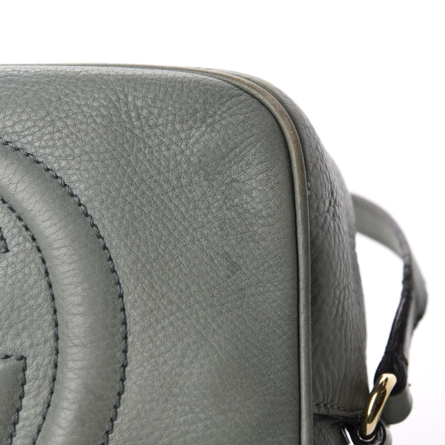 Pebbled Calfskin Small Soho Disco Bag Light Blue