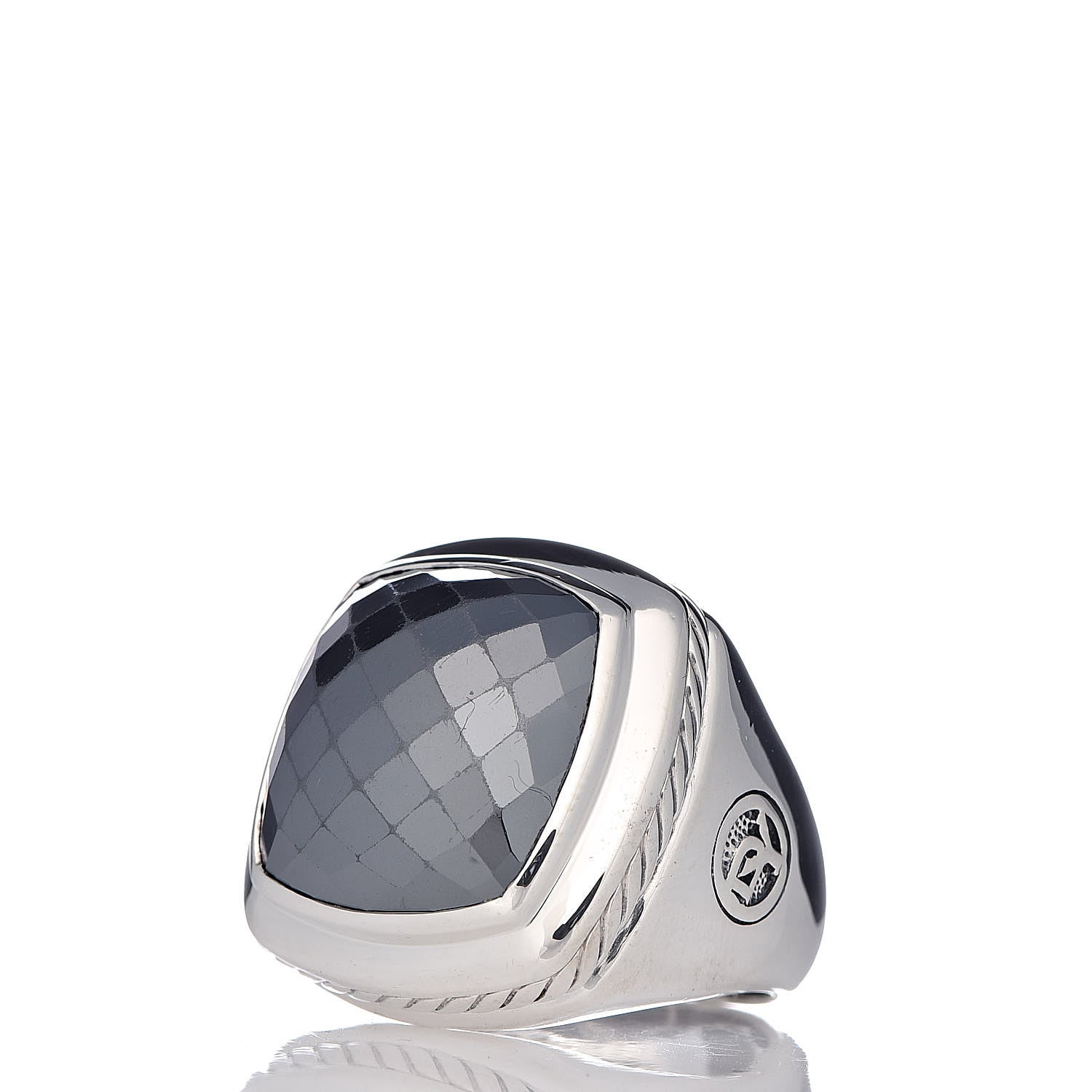 David Yurman Sterling Silver Hematite 17mm Albion Ring 52 6 3 of 5