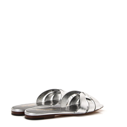 Saint Laurent Metallic Calfskin Nu Pied 05 Slide Sandals 35 Silver 4 of 10