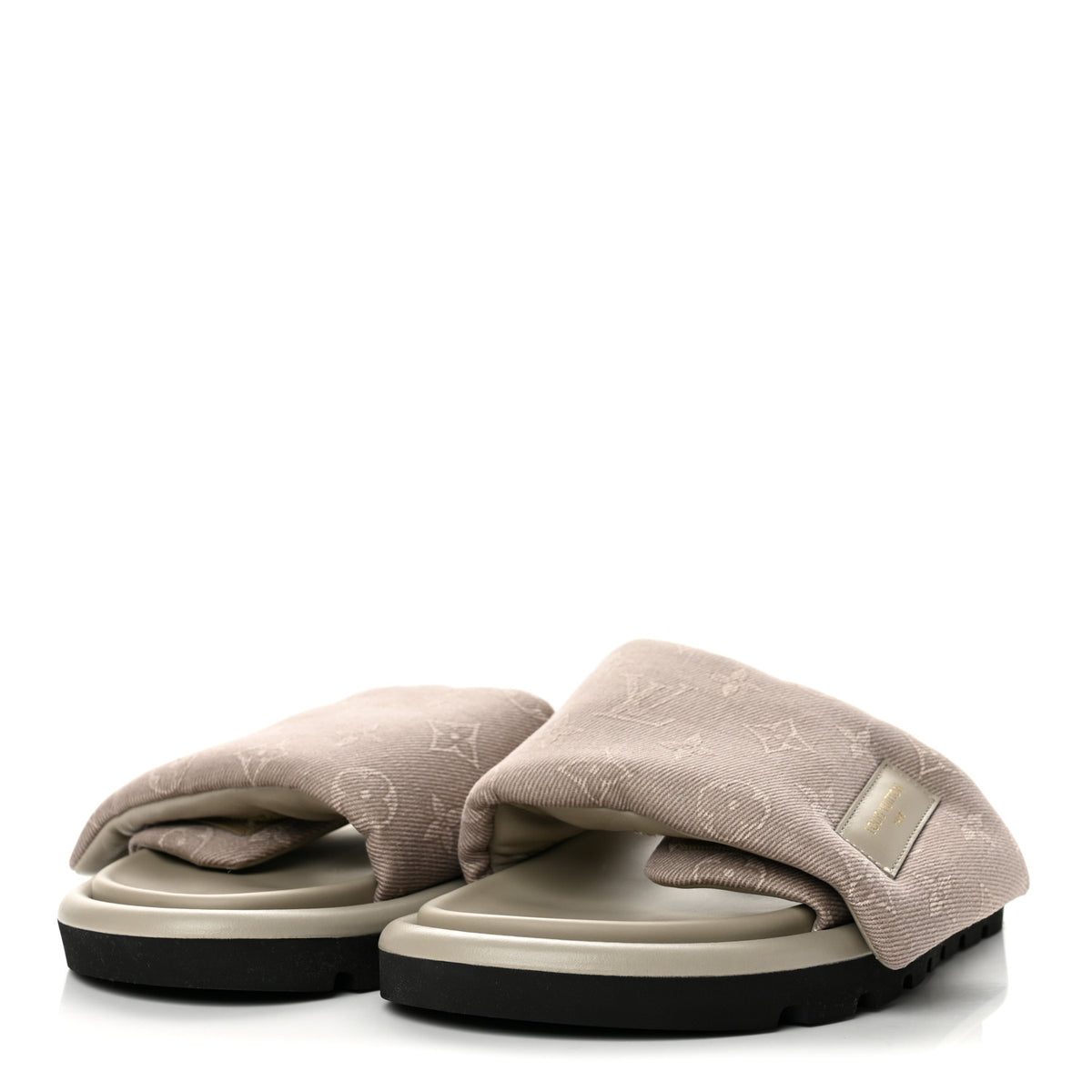 Monogram Denim LV  Womens Pool Pillow Comfort Mules 40 Grey