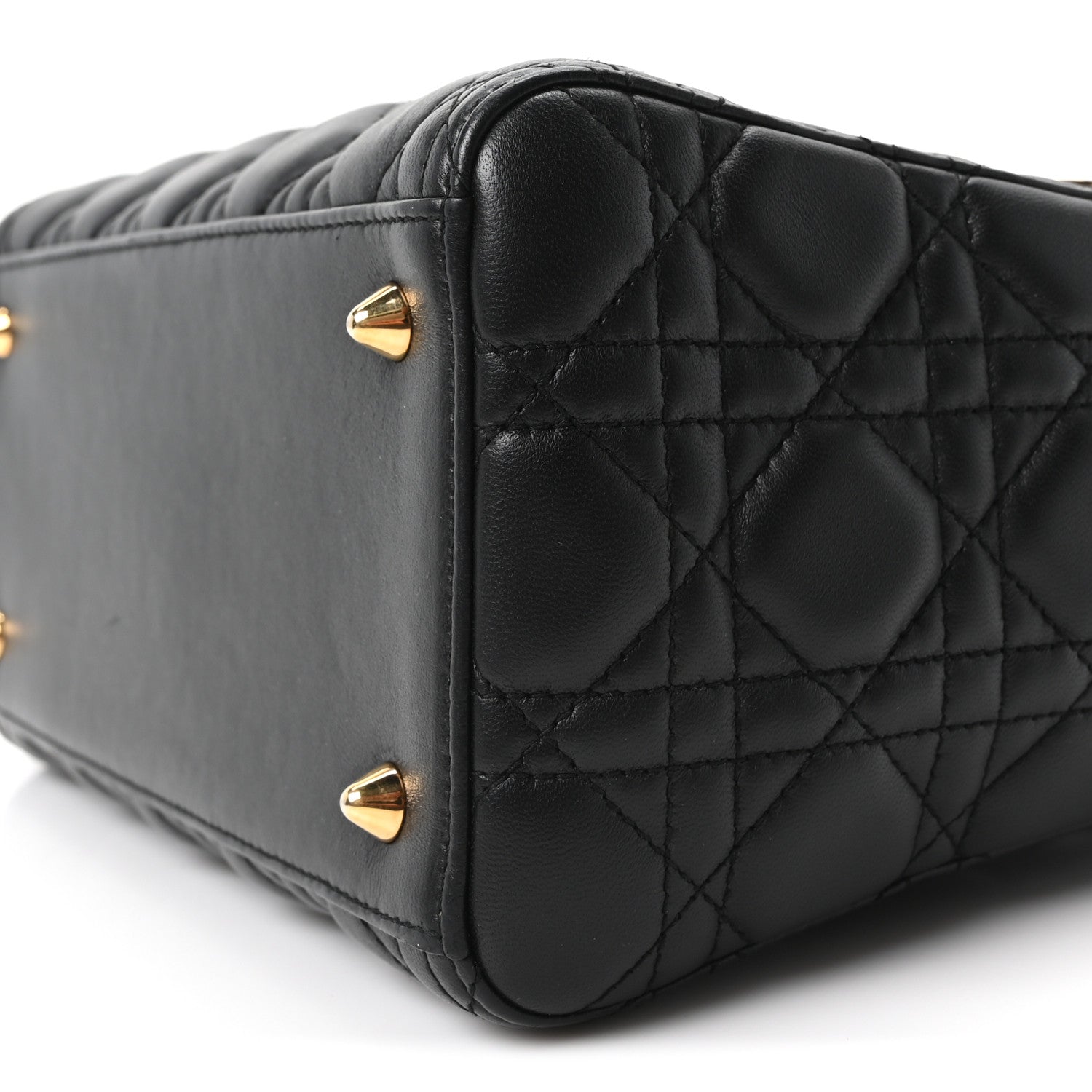 Christian Dior Lambskin Cannage Medium Lady Dior Black 9 of 9
