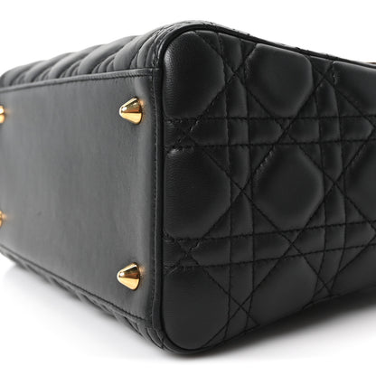 Christian Dior Lambskin Cannage Medium Lady Dior Black 9 of 9