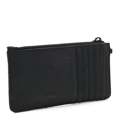 Christian Dior Ultra Matte Lambskin Cannage Small Lady Dior Zip Card Holder Black 3 of 13