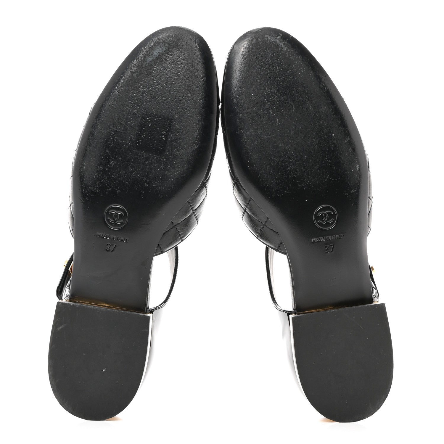 Chanel Patent Lambskin Quilted Cap Toe Ballerina Flats 37 Black 5 of 9