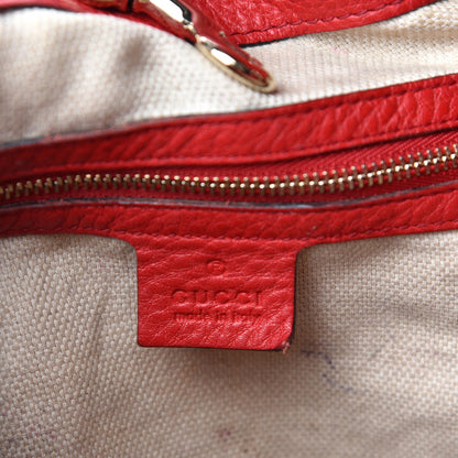 Gucci Pebbled Calfskin Medium Soho Chain Shoulder Bag Tabasco Red 23 of 25