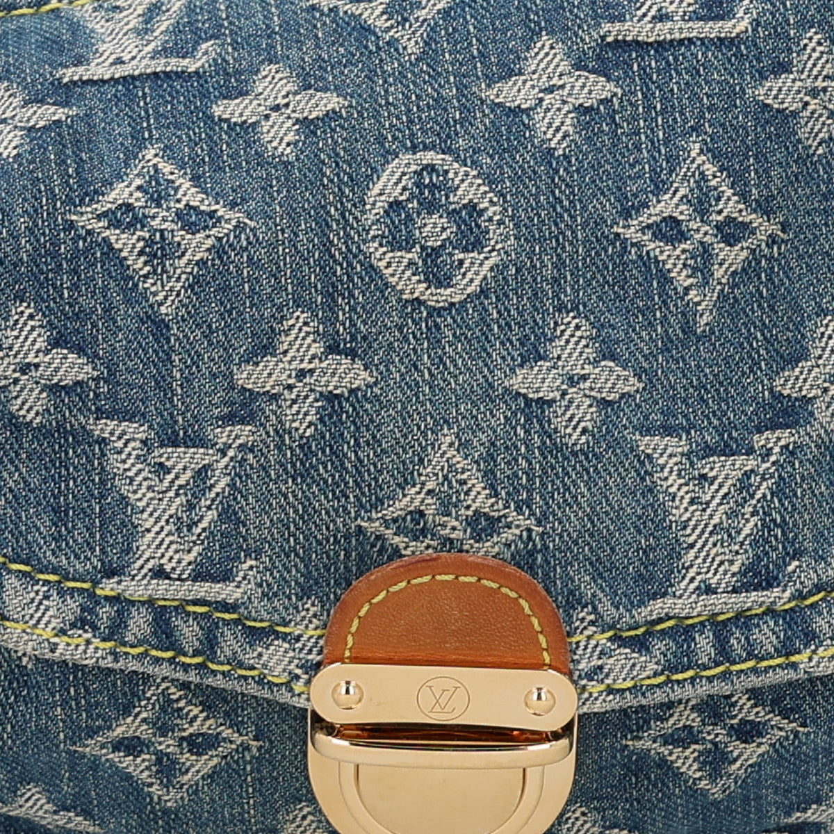 Monogram Denim Mini Pleaty Blue