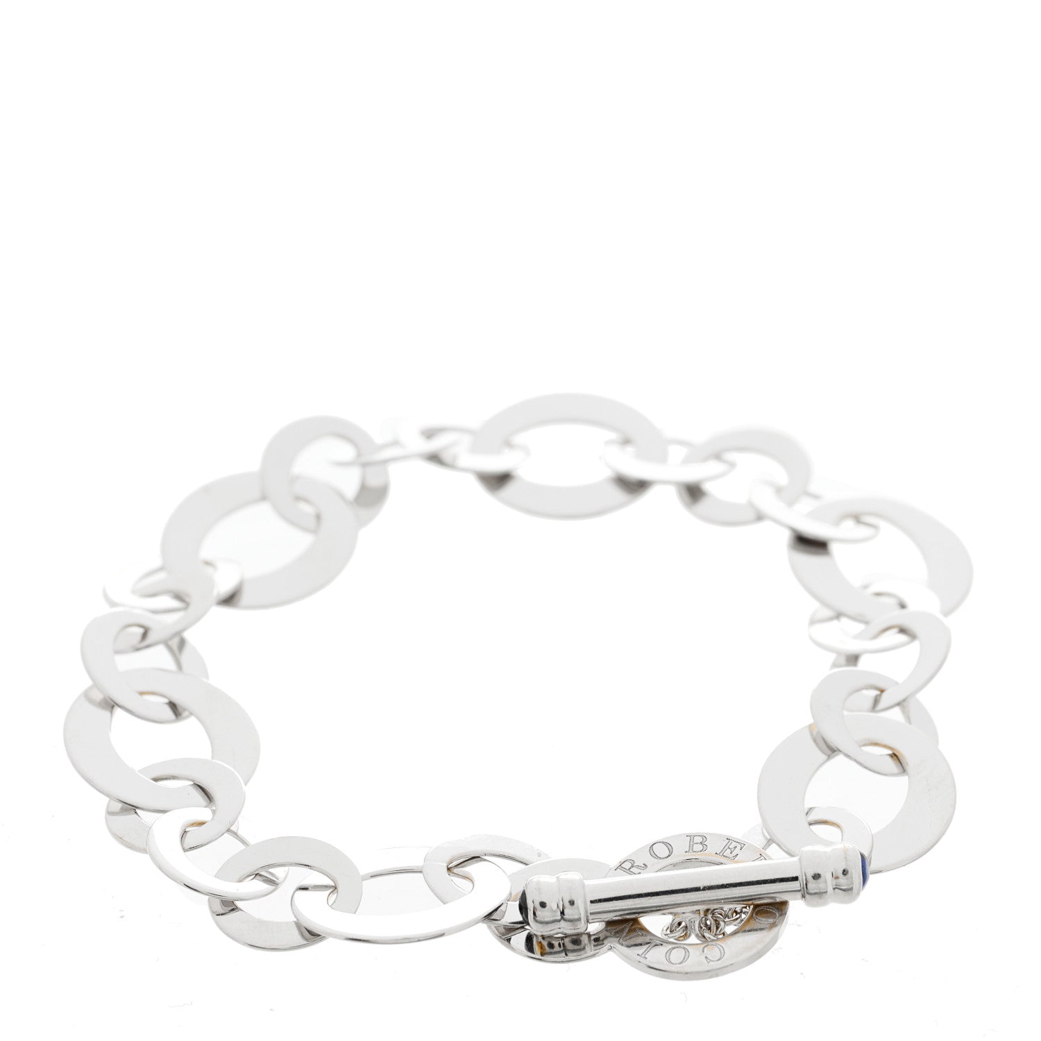 Roberto Coin 18K White Gold Blue Sapphire Chic and Shine Link Bracelet 2 of 3