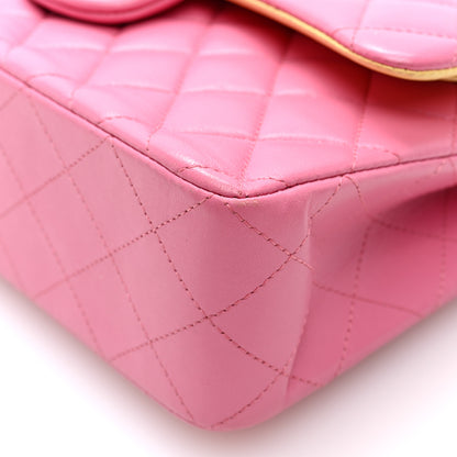 Chanel Lambskin Quilted Small Double Flap Pink Yellow 10 of 10