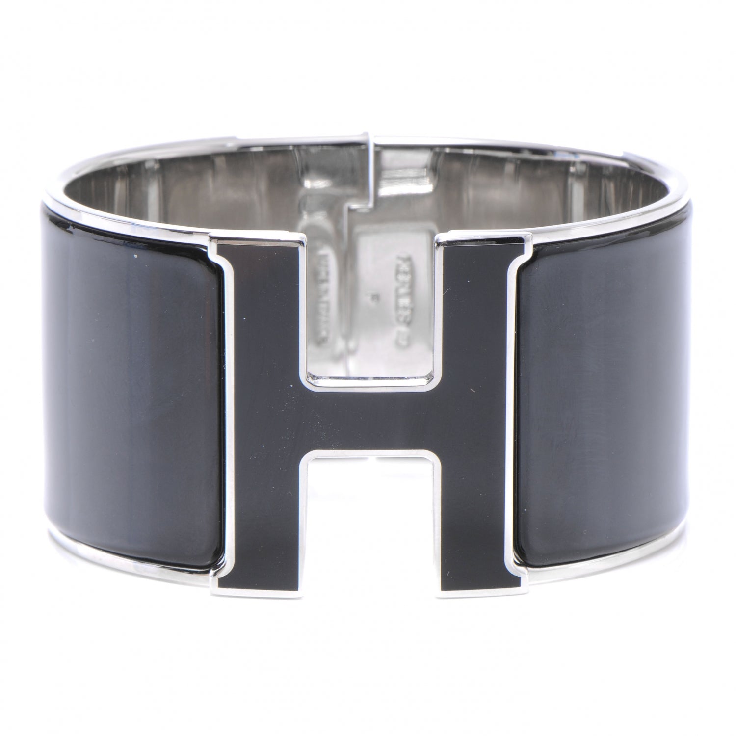 Hermes Enamel Extra Wide Clic Clac H Bracelet PM Black 1 of 6