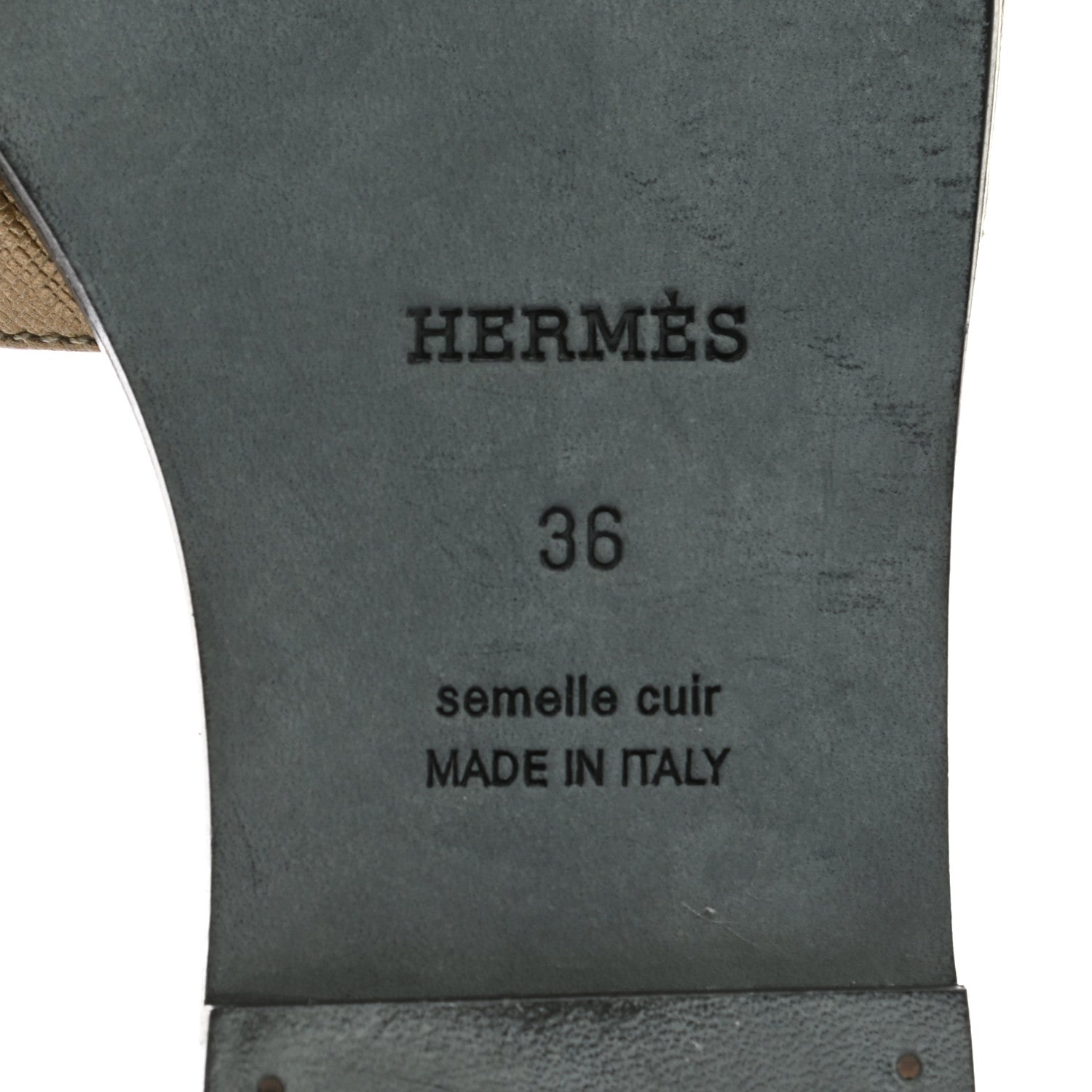 Hermes Metallic Epsom Oran Sandals 36 Vert Bronze 6 of 8