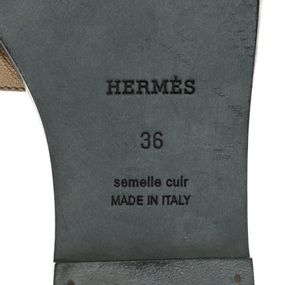 Hermes Metallic Epsom Oran Sandals 36 Vert Bronze 6 of 8