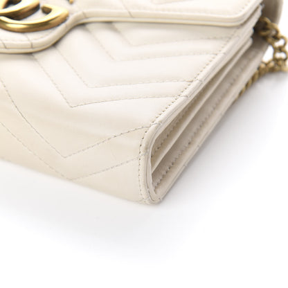 Gucci Calfskin Matelasse GG Marmont Chain Wallet Mystic White 7 of 7