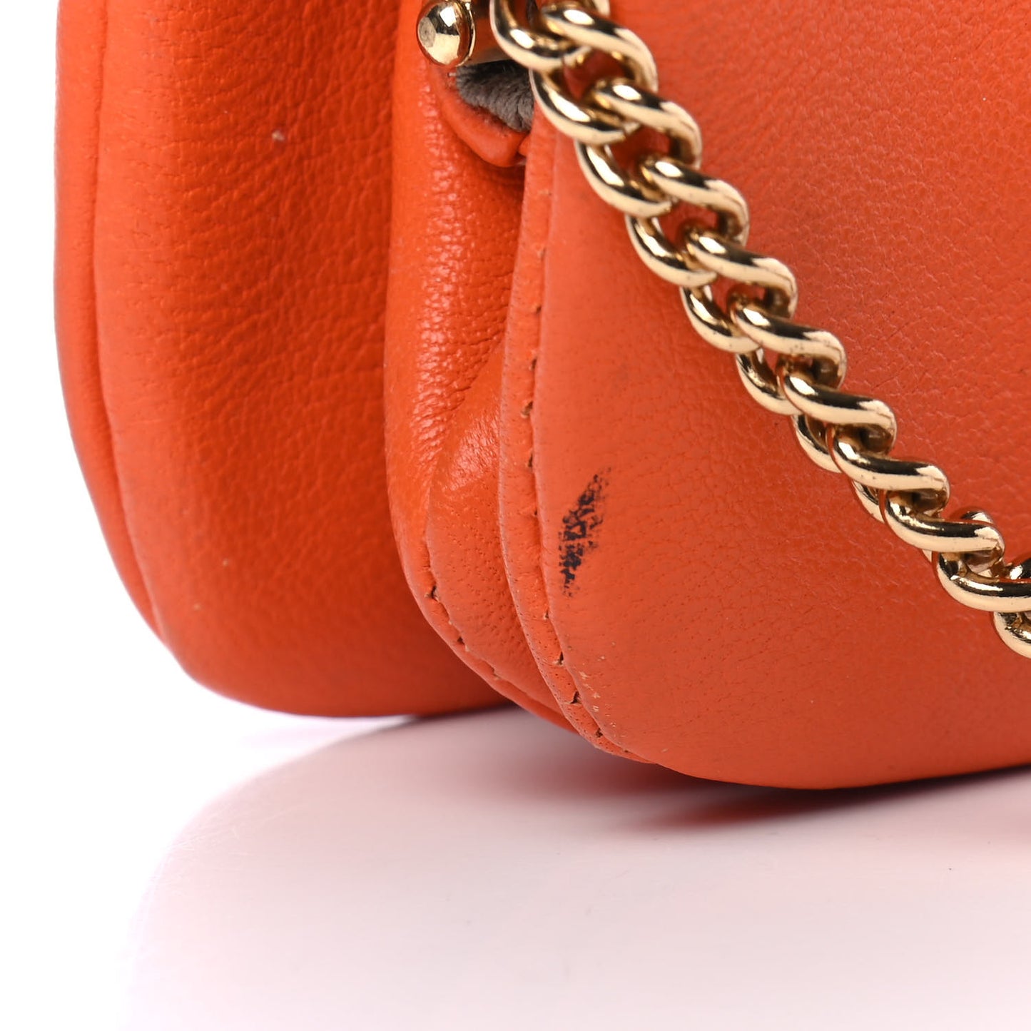 Vitello Frame Chain Wallet Orange