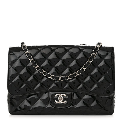 Chanel Patent Quilted Jumbo Single Flap Black 1 of 12