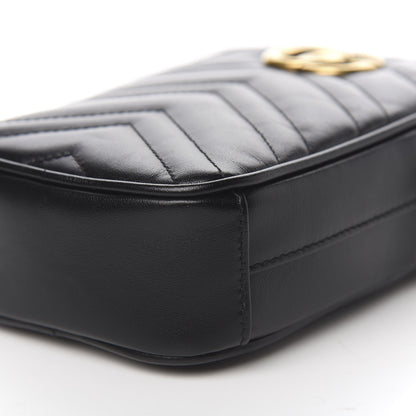 Gucci Calfskin Matelasse Mini GG Marmont Crossbody Bag Black 8 of 10