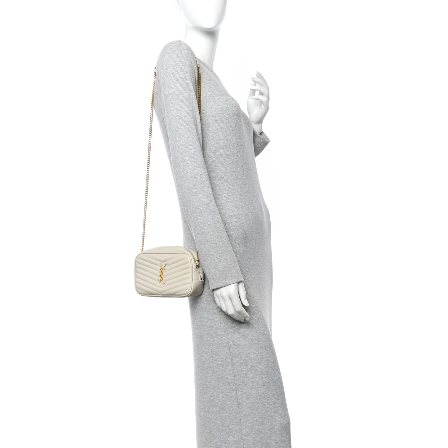 Calfskin Matelasse Monogram Mini Lou Camera Bag Crema Soft