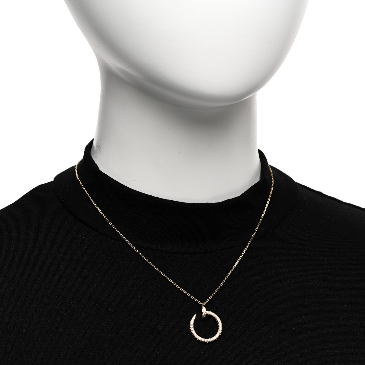 18K Yellow Gold Diamond Juste Un Clou Paved Pendant Necklace