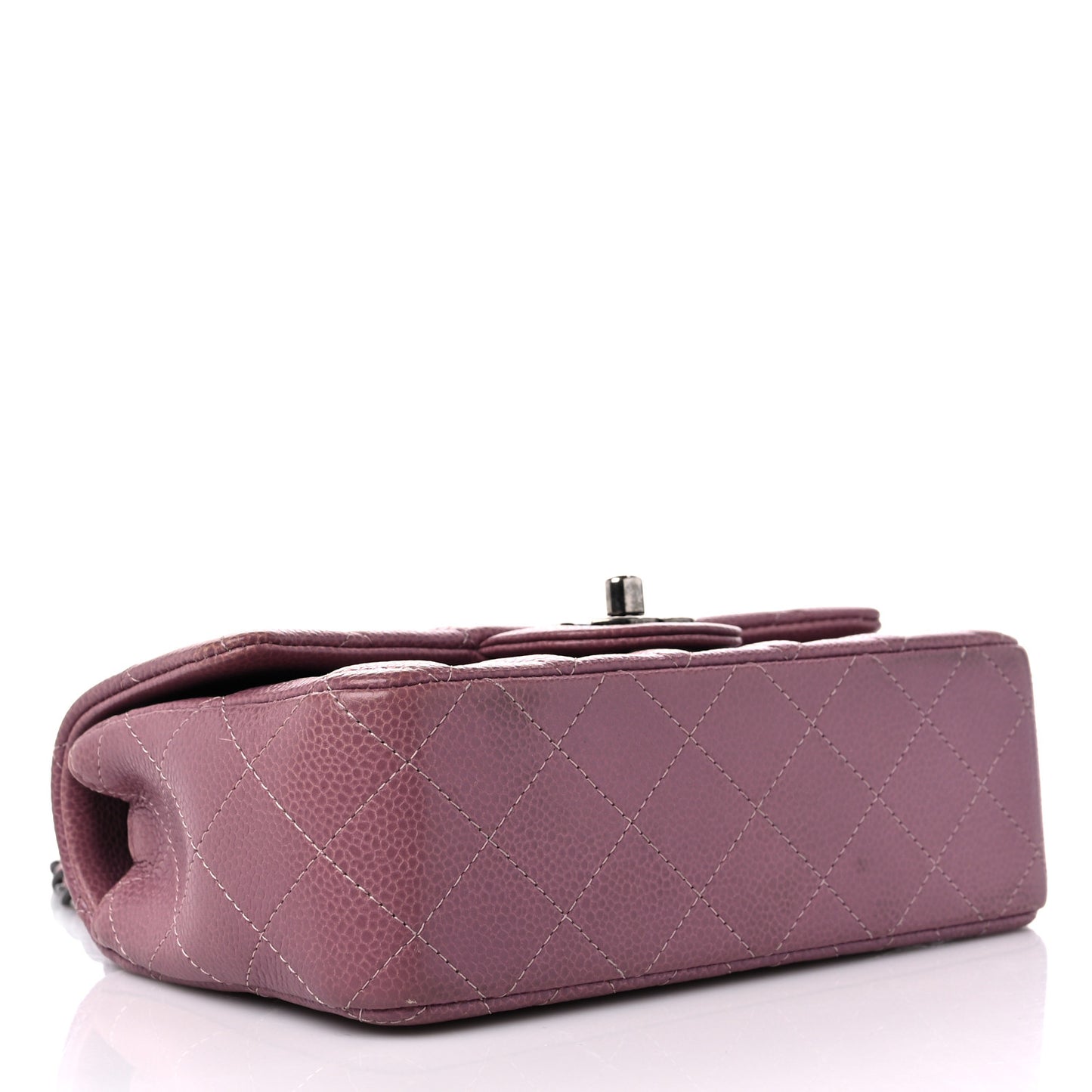 Caviar Quilted Mini Rectangular Flap Purple