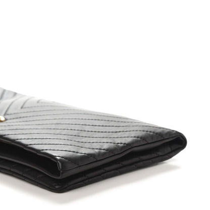 Chanel Lambskin Chevron CC Clutch Black 8 of 11