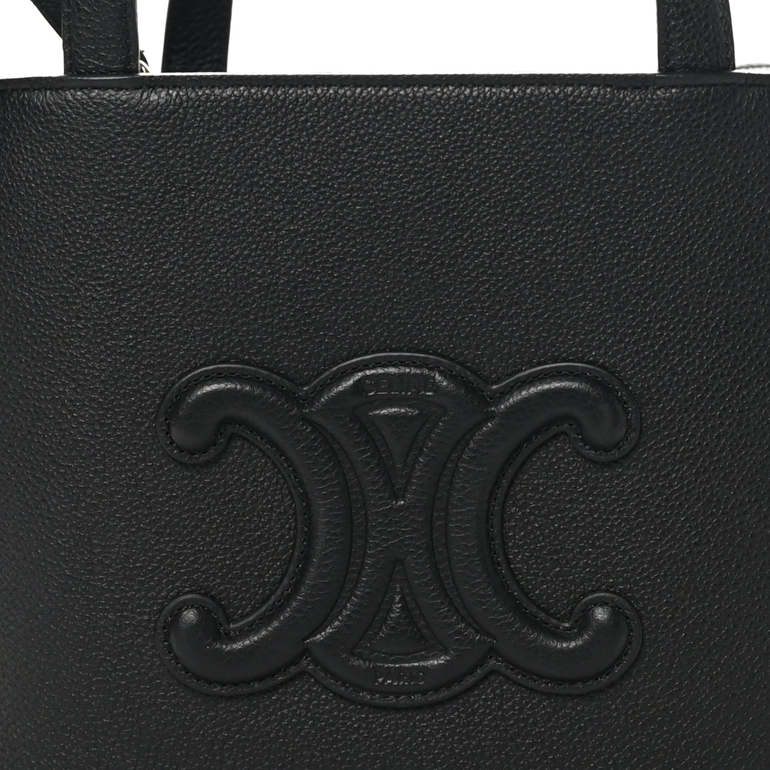 Celine Grained Calfskin Triomphe Mini Cabas Anais Black 7 of 9