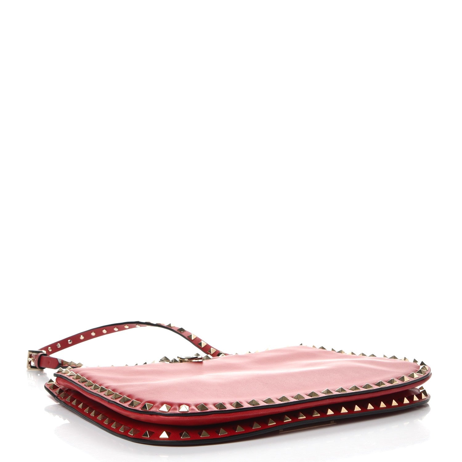 Valentino Garavani Vitello Rockstud Shoulder Satchel Red 4 of 8