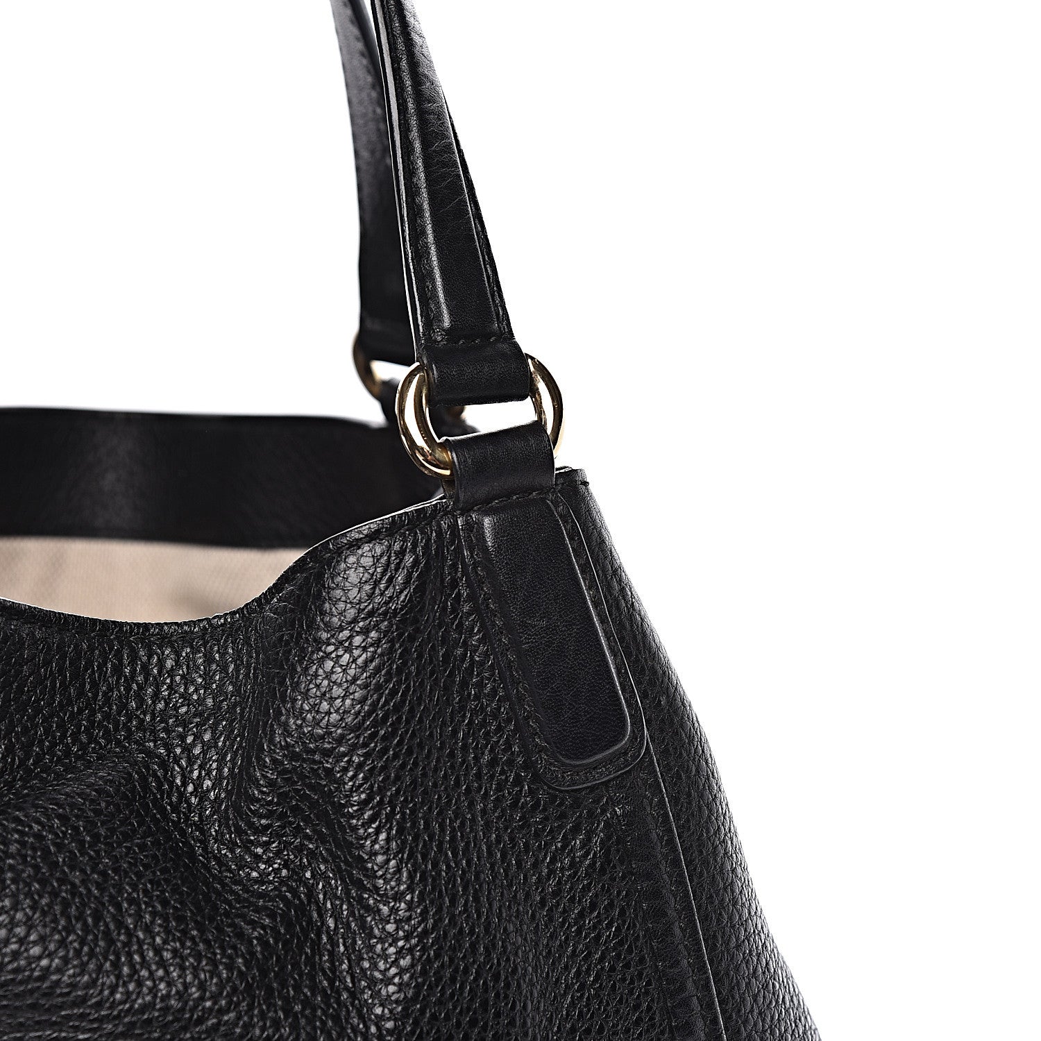 Gucci Pebbled Calfskin Medium Soho Shoulder Bag Black 11 of 12