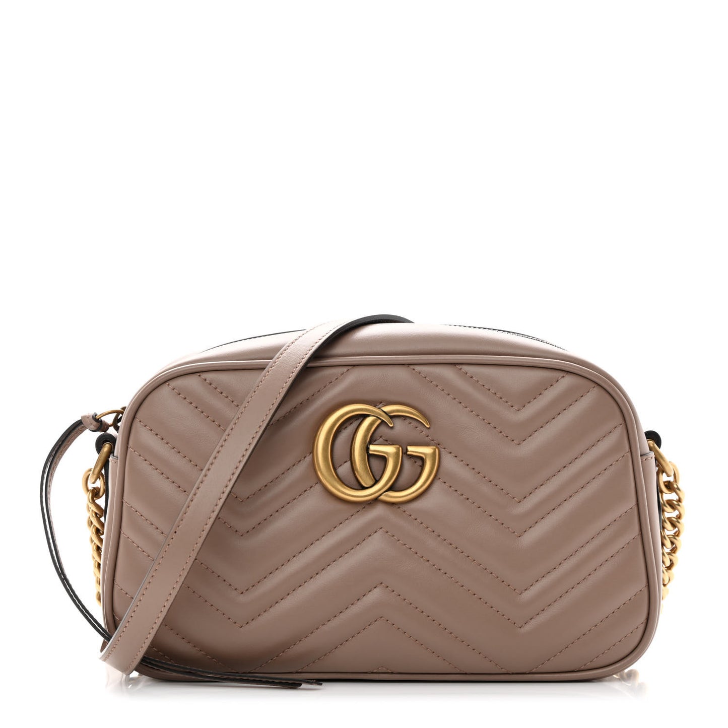 Calfskin Matelasse Small GG Marmont Chain Shoulder Bag Porcelain Rose