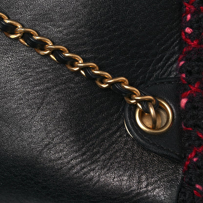 Chanel Knit Quilted Backpack Black Burgundy 18 of 18