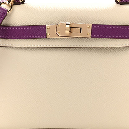 Hermes Epsom Horseshoe Mini Kelly Sellier 20 Craie Anemone 8 of 11