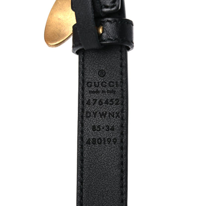 Gucci Calfskin Queen Margaret Bee Belt 85 34 Black 3 of 7