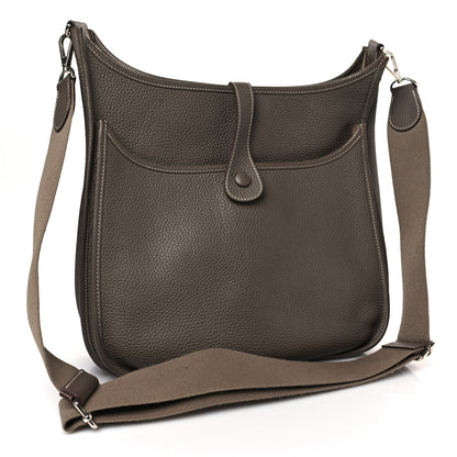 Hermes Taurillon Clemence Evelyne III GM Etoupe 3 of 9