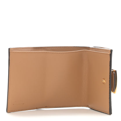 Fendi Nappa Matisse FF Diagonal Embossed Micro Tri-Fold Wallet Miele Scuro 5 of 9