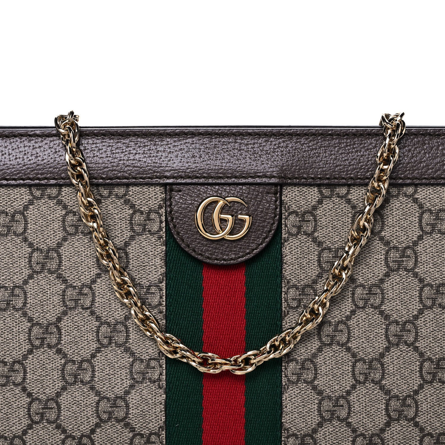 Gucci GG Supreme Monogram Web Small Ophidia Chain Shoulder Bag Brown 9 of 11