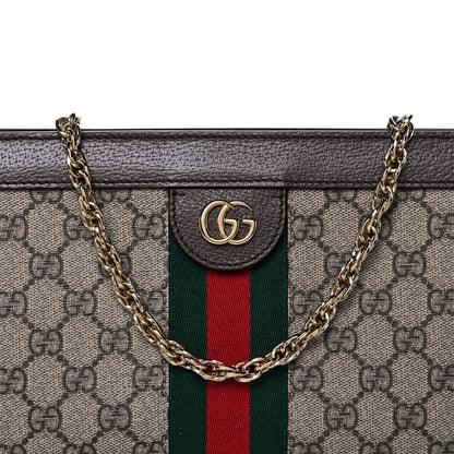 Gucci GG Supreme Monogram Web Small Ophidia Chain Shoulder Bag Brown 9 of 11