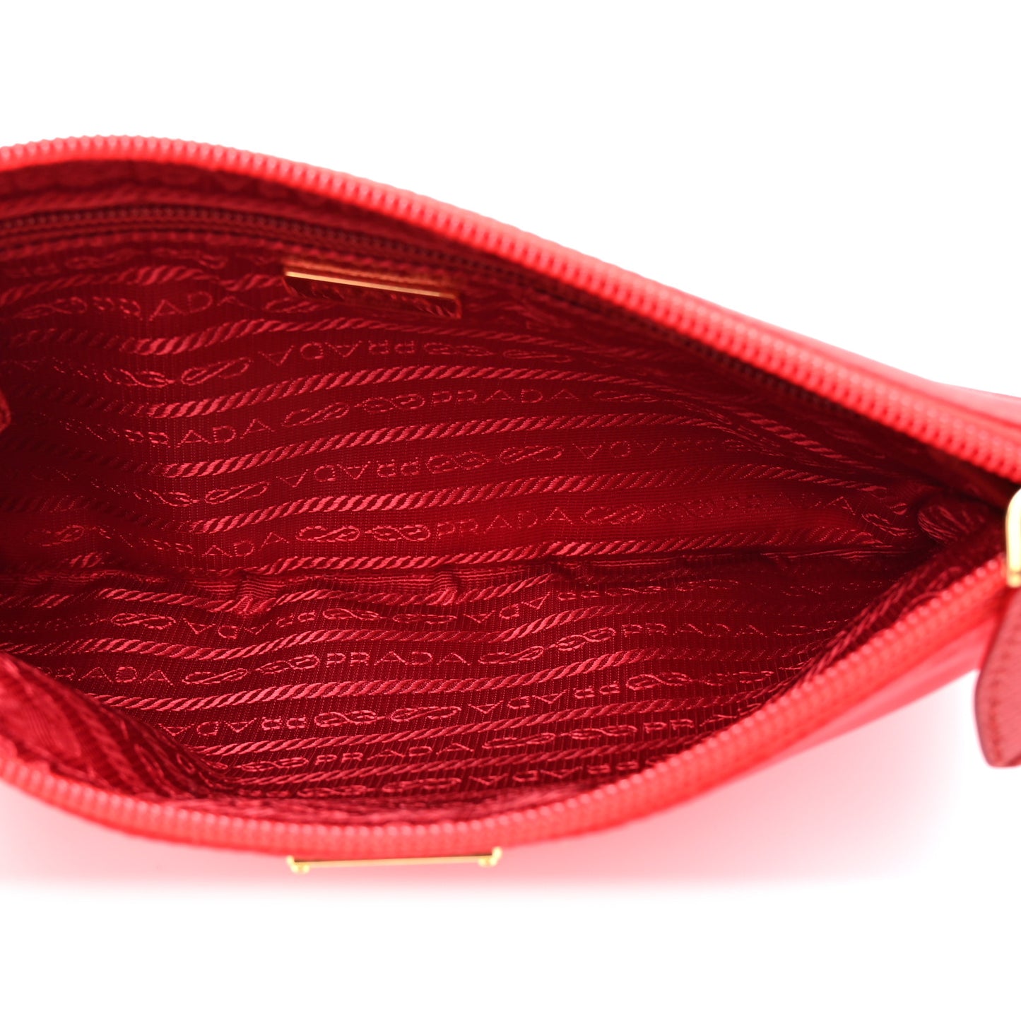 Re-Nylon Saffiano Pouch Red