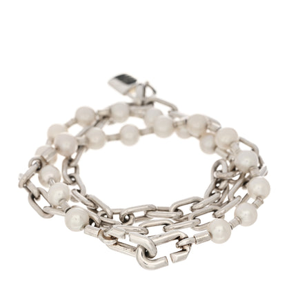 Tiffany Sterling Silver Pearl HardWear Lock Bracelet 2 of 3