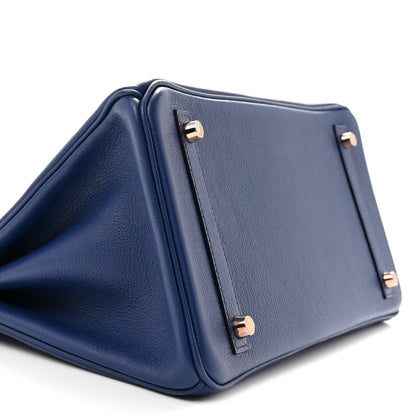 Hermes Taurillon Novillo Matte Alligator Birkin Touch 30 Bleu Saphir Bleu Marine 9 of 12