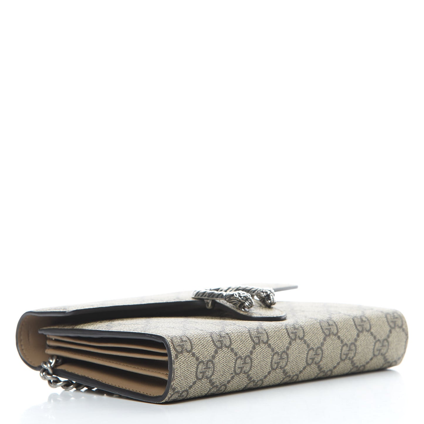 GG Supreme Monogram Mini Dionysus Chain Wallet Beige Taupe