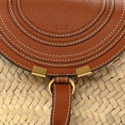 Chloe Raffia Calfskin Marcie Basket Tan 7 of 12
