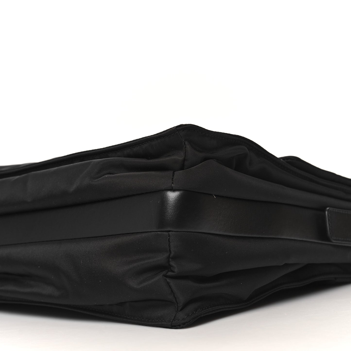 Re-Nylon Vitello Padded Large Flap Shoulder Bag Black